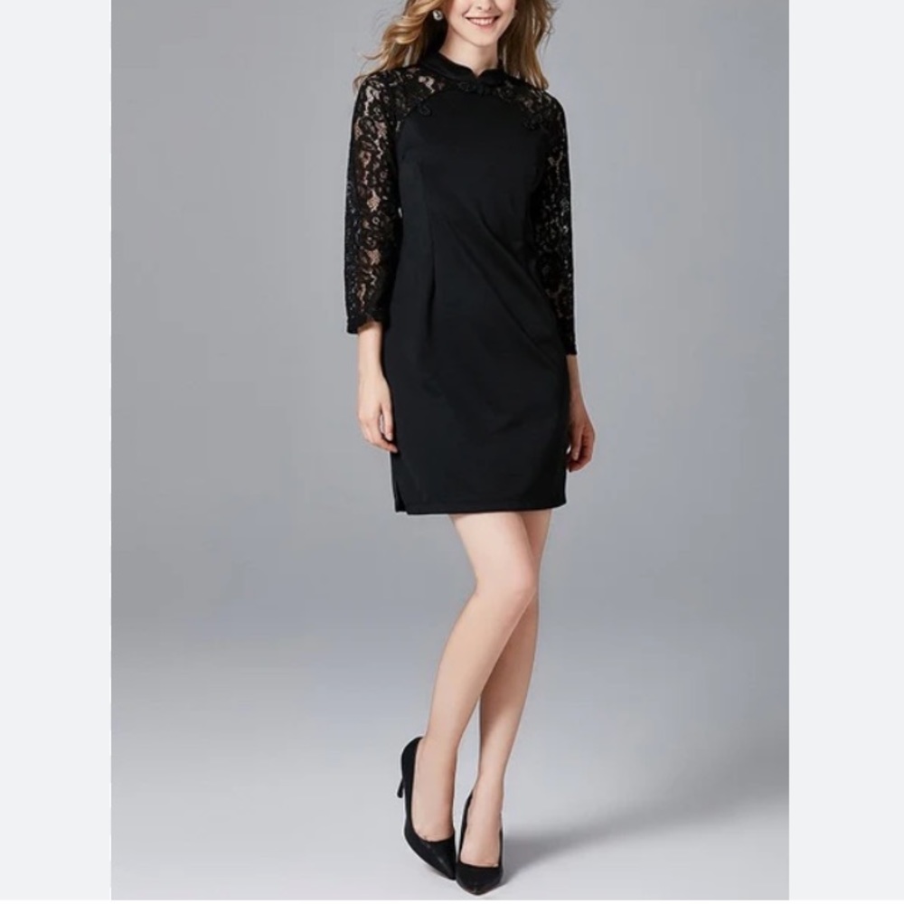 Nine West lace sleeve cocktail dress size 6 NWOT